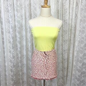 Vintage Floral Rose Mini Swim Skirt Women's S Modest Coverup Coquette Cottage